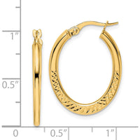 14K Yellow Gold 19mm Diamond-Cut Medium Hoop Earrings by 0