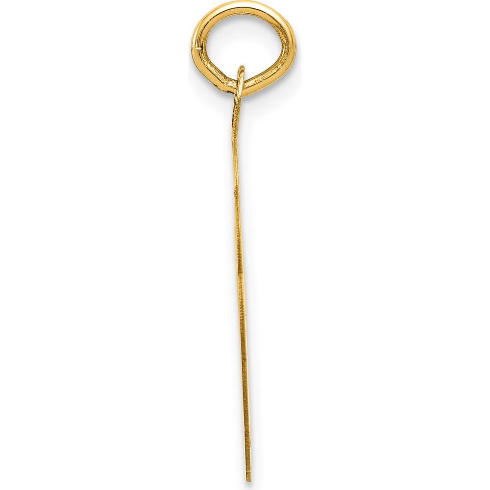 14K Yellow Gold 19mm Engravable Scalloped Swimming Disc Charm Pendant by Oro Pregiato