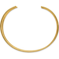 14K Yellow Gold 19mm Hammered Polished Cuff Bangle Bracelet by Oro Pregiato