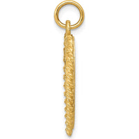 14K Yellow Gold 19mm Rope-Edge Heart 50th Anniversary Engravable Pendant by Oro Pregiato