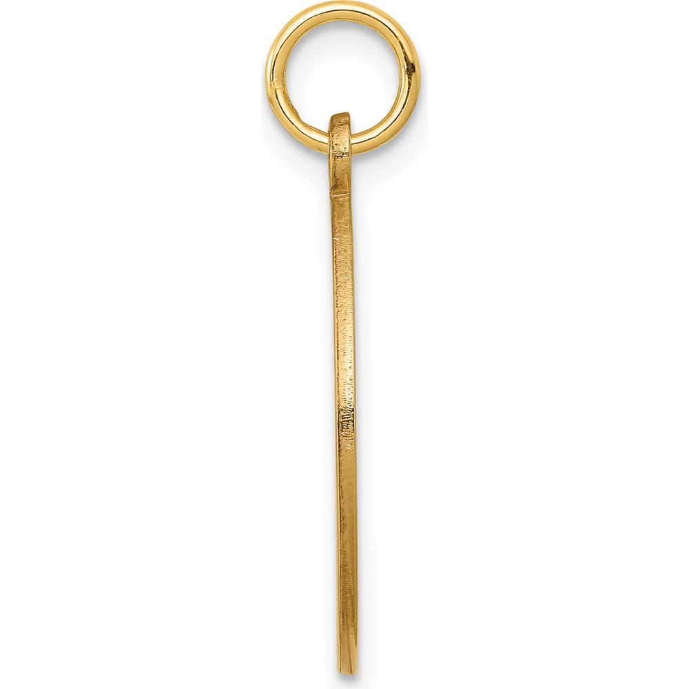 14K Yellow Gold 19mm Round Red Enameled Medical Alert Pendant with Polished Back by Oro Pregiato