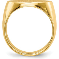 14K Yellow Gold 19x13mm Men's Signet Ring with Satin Finish by 0