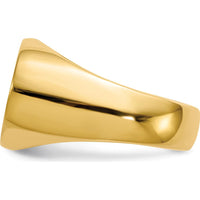 14K Yellow Gold 19x13mm Men's Signet Ring with Satin Finish by 0