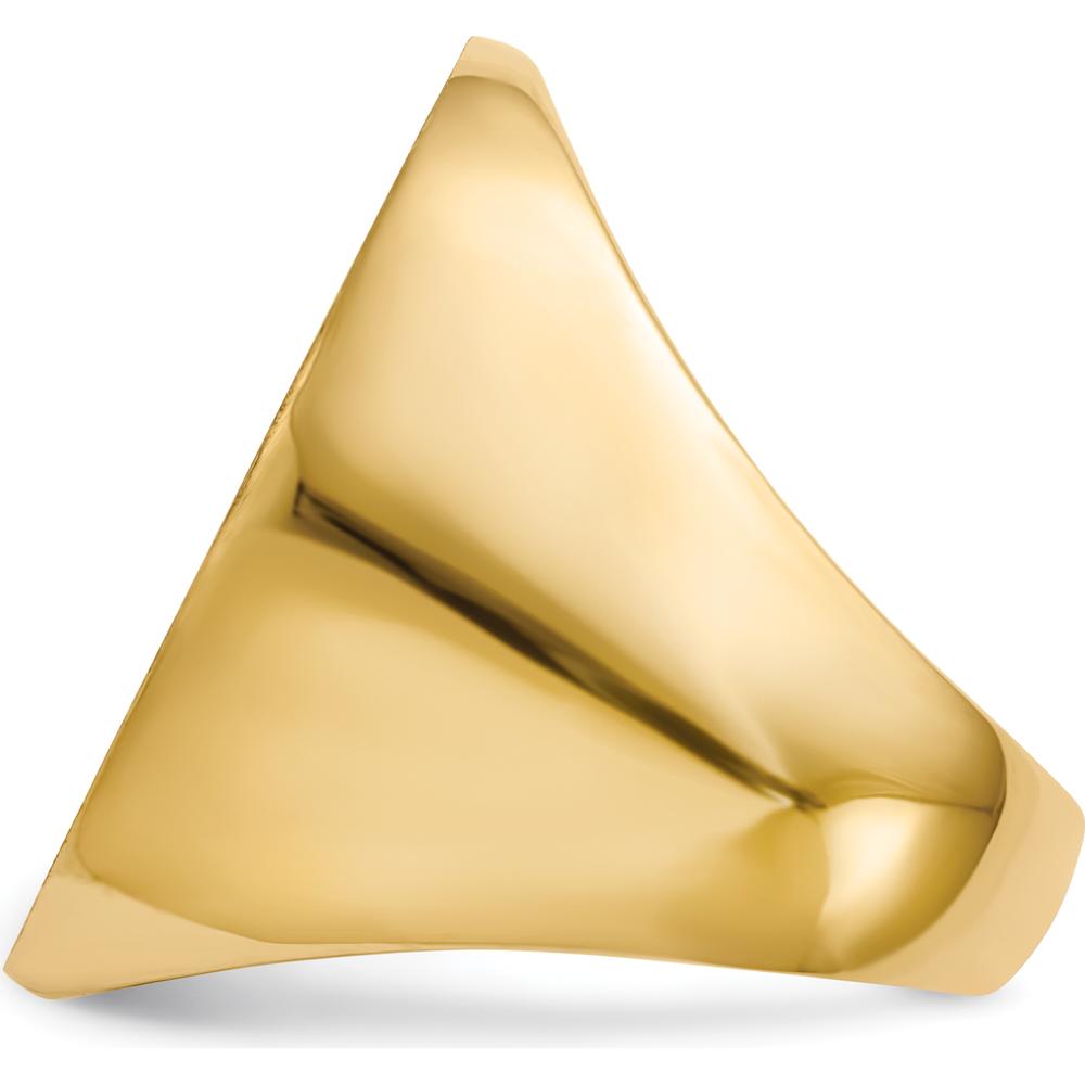 14K Yellow Gold 19x26.5mm Oval Satin and Polished Signet Ring by 0