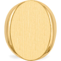 14K Yellow Gold 19x26.5mm Oval Satin and Polished Signet Ring by 0