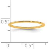 14K Yellow Gold 1mm Comfort Fit Domed Wedding Band - Size 10 by Luciano & Cie