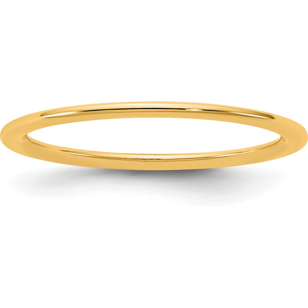 14K Yellow Gold 1mm Comfort Fit Domed Wedding Band - Unisex Size 12 by Luciano & Cie