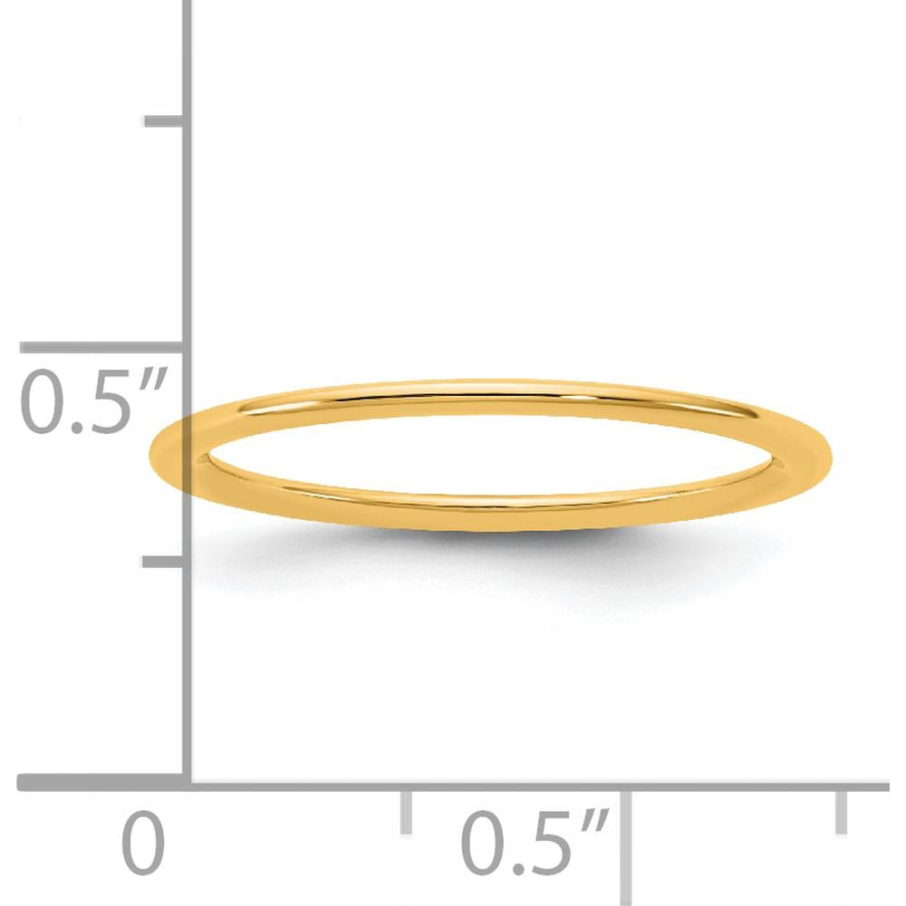 14K Yellow Gold 1mm Comfort Fit Domed Wedding Band - Unisex Size 12 by Luciano & Cie