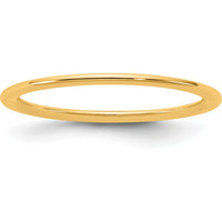 14K Yellow Gold 1mm Standard Comfort Fit Domed Wedding Band - Polished Finish by Luciano & Cie