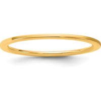 14K Yellow Gold 1mm Standard Flat Comfort Fit Wedding Band - Size 10 by Luciano & Cie