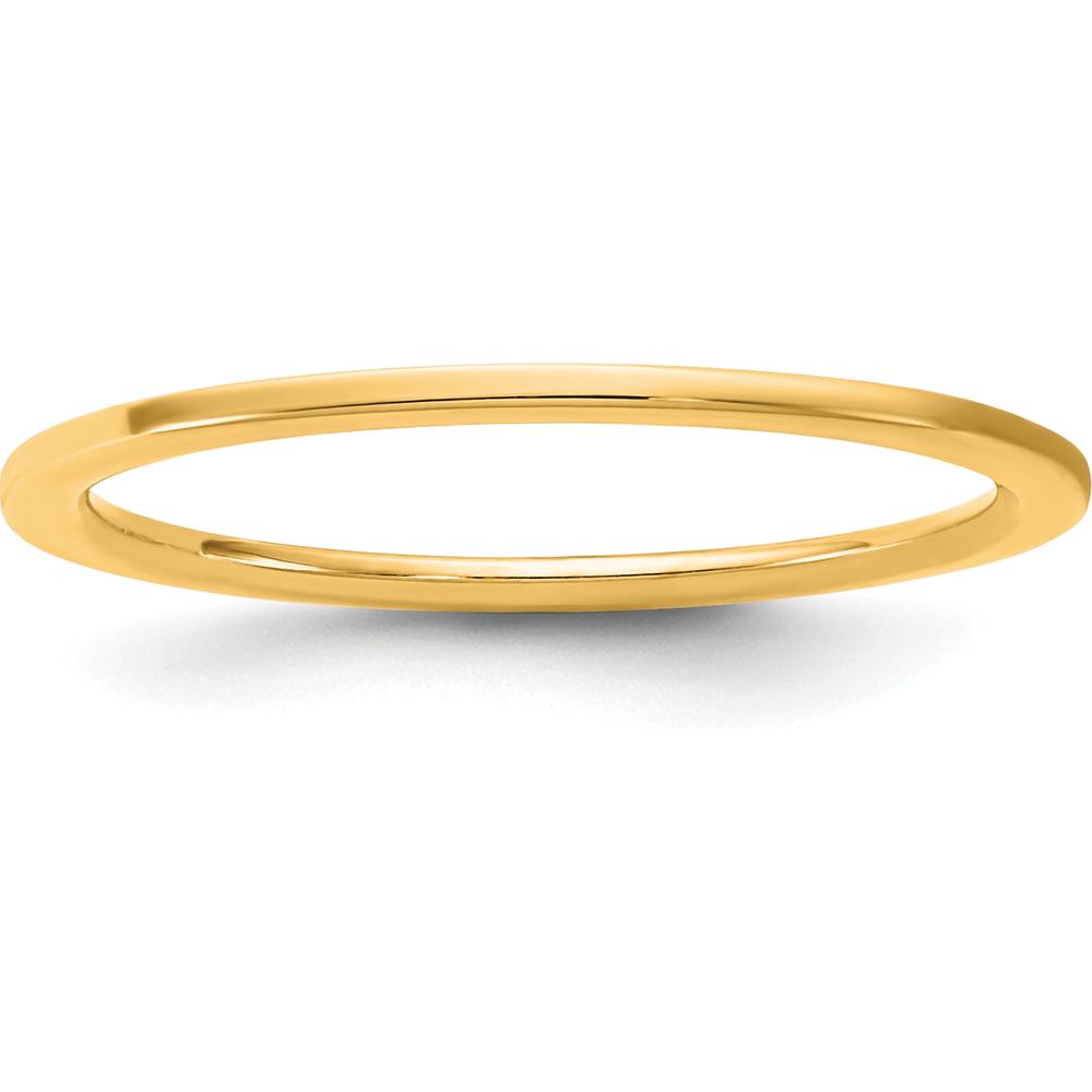 14K Yellow Gold 1mm Standard Flat Comfort Fit Wedding Band - Size 10 by Luciano & Cie