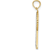 14K Yellow Gold 1st PLACE Ribbon Charm with Blue and White Enamel Detailing by Oro Pregiato