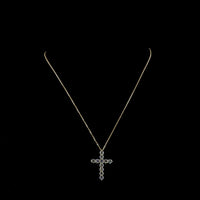 14K Yellow Gold 2.00 Carat Lab Diamond Cross Pendant with 11 Round Brilliant Cut Prong Set Stones - E-F Color, VS1 Clarity - Covaloro Fine Jewelry
