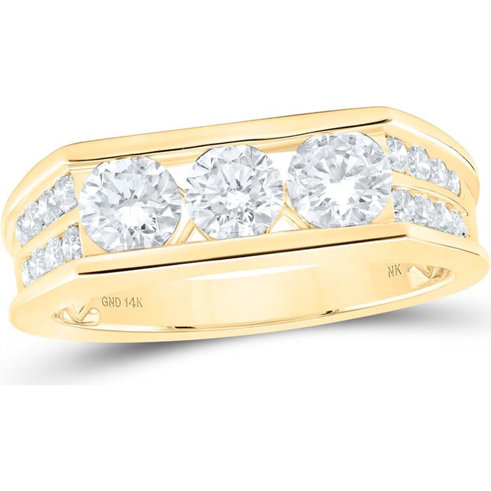 14K Yellow Gold 2.04 Carat Round Diamond Channel Band Ring
