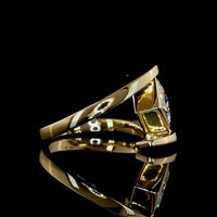 14K Yellow Gold 2.06 Carat Lab Grown Princess Cut Solitaire Ring with Bezel Setting and Split Shank Design - E-F Color VS1 Clarity - Covaloro Fine Jewelry