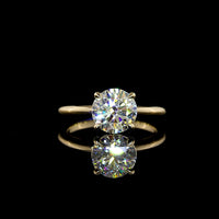 14K Yellow Gold 2.06 Carat Round Brilliant Cut Lab Diamond Solitaire Ring with E-F Color and VVS2 Clarity - IGI Certified - Covaloro Fine Jewelry