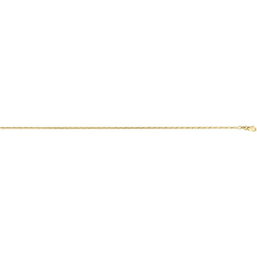 14K Yellow Gold 2.11mm Lumina Chain Necklace - 20" Polished Finish by Orozza Fine Jewelry