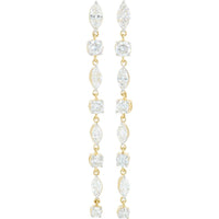 14K Yellow Gold 2.25 Carat Total Weight Lab Grown Diamond Drop Earrings - Marquise and Square Cut Design