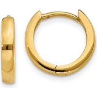 14K Yellow Gold 2.25mm Round Hinged Hoop Earrings by 0