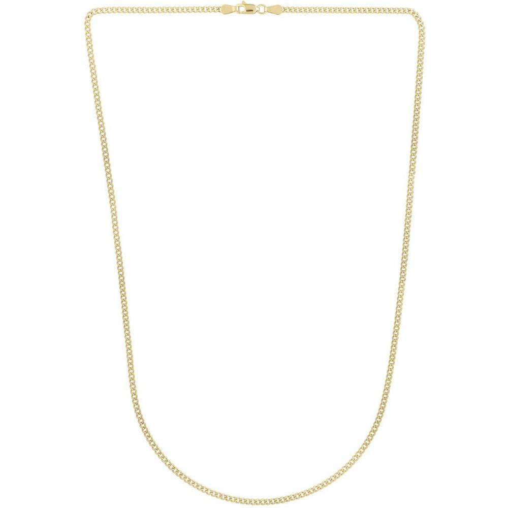 14K Yellow Gold 2.2mm Light Gourmette Chain with Polished Finish - 16" by Orozza Fine Jewelry