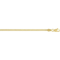 14K Yellow Gold 2.2mm Light Gourmette Chain with Polished Finish - 16" by Orozza Fine Jewelry