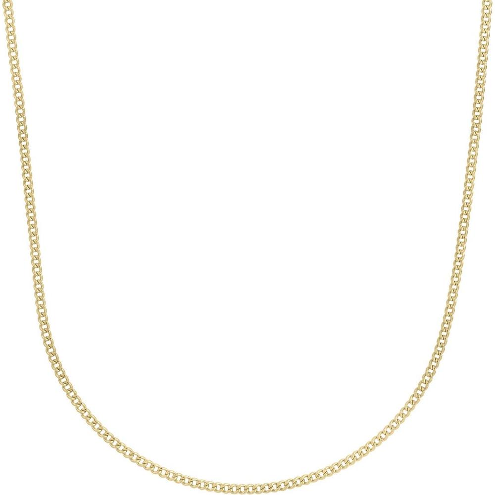 14K Yellow Gold 2.2mm Light Gourmette Chain with Polished Finish - 16" by Orozza Fine Jewelry