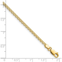 14K Yellow Gold 2.2mm Lightweight Flat Bismark Chain Anklet - 10 Inches in Length by Oro Pregiato