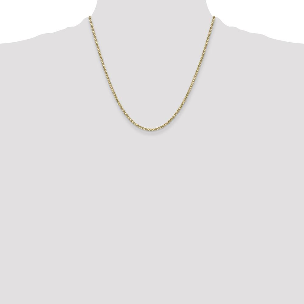 14K Yellow Gold 2.2mm Lightweight Flat Bismark Chain Necklace - 20 Inches by Oro Pregiato