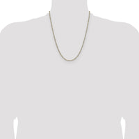 14K Yellow Gold 2.3mm Semi-Solid Figaro Chain Necklace with Rhodium Pavé Accents - 22 Inches by Oro Pregiato