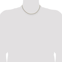 14K Yellow Gold 2.3mm Semi-Solid Rhodium Pavé Figaro Chain Necklace - 16 Inches by Oro Pregiato
