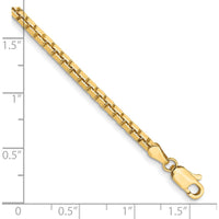 14K Yellow Gold 2.5mm Box Chain Bracelet - 8 Inches by Oro Pregiato