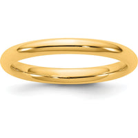 14K Yellow Gold 2.5mm Comfort Fit Domed Wedding Band - Polished Finish by Luciano & Cie
