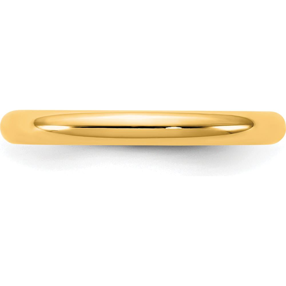 14K Yellow Gold 2.5mm Comfort Fit Domed Wedding Band - Polished Finish by Luciano & Cie