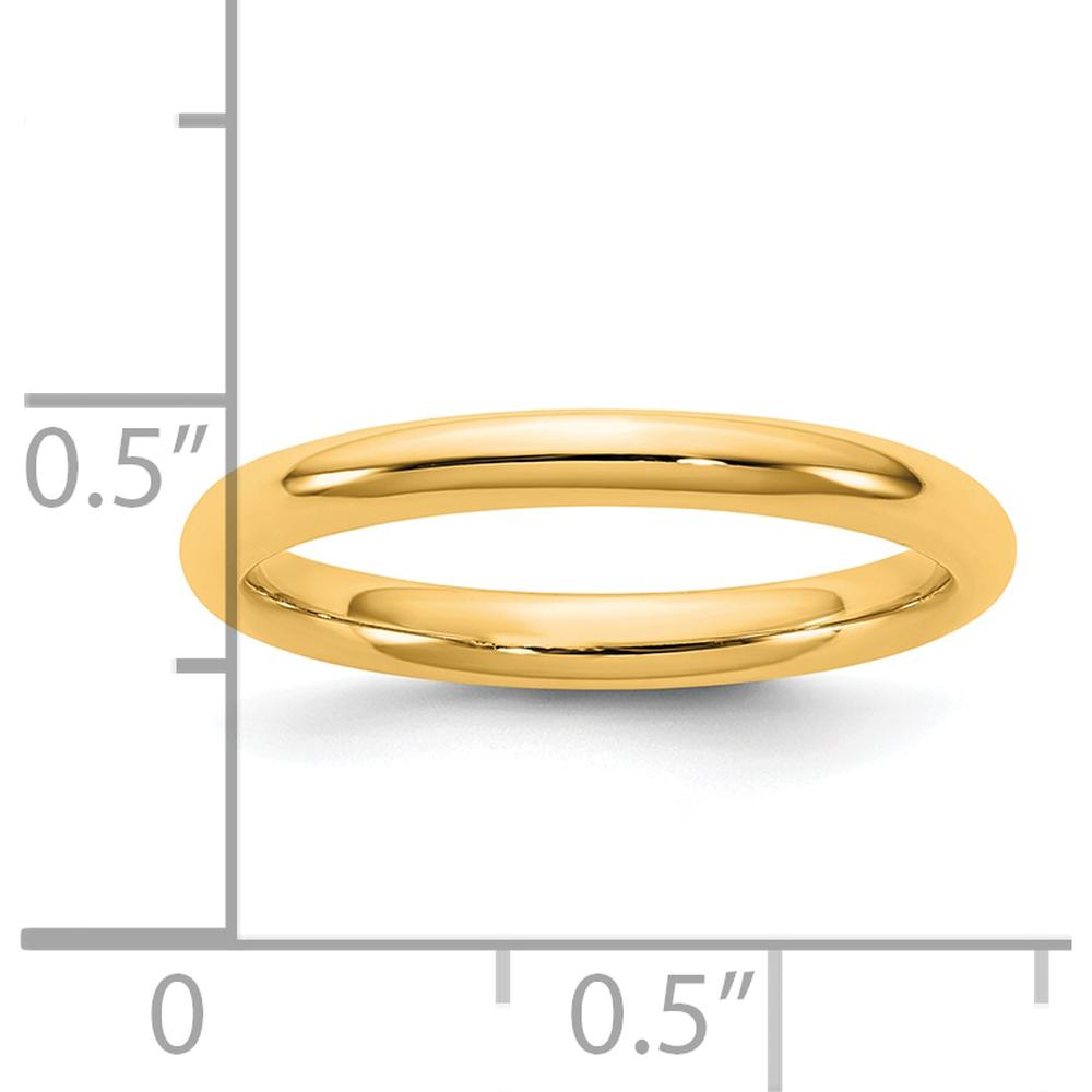 14K Yellow Gold 2.5mm Comfort Fit Domed Wedding Band - Polished Finish by Luciano & Cie
