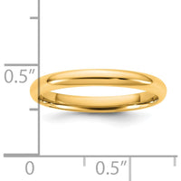 14K Yellow Gold 2.5mm Comfort Fit Domed Wedding Band - Polished Finish by Luciano & Cie
