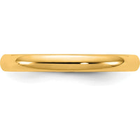 14K Yellow Gold 2.5mm Comfort Fit Polished Domed Wedding Band - Size 9 by Luciano & Cie