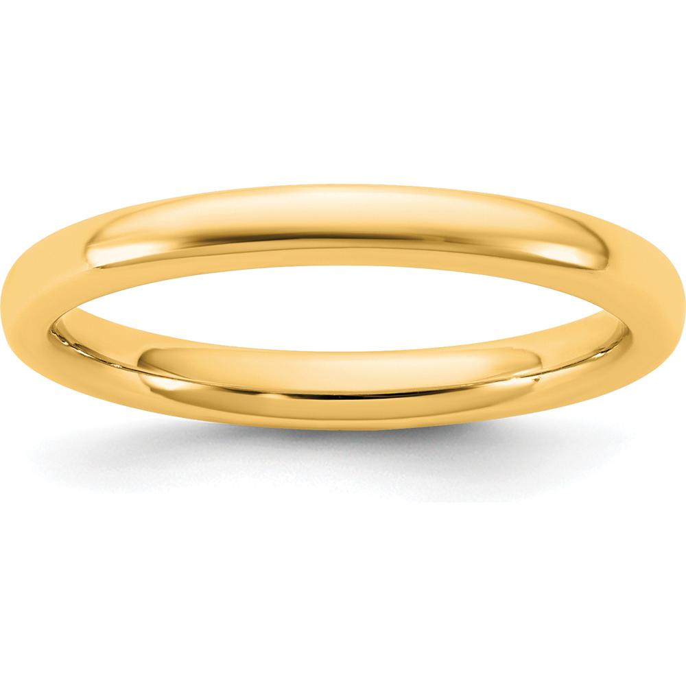 14K Yellow Gold 2.5mm European Comfort Fit Domed Wedding Band by Luciano & Cie