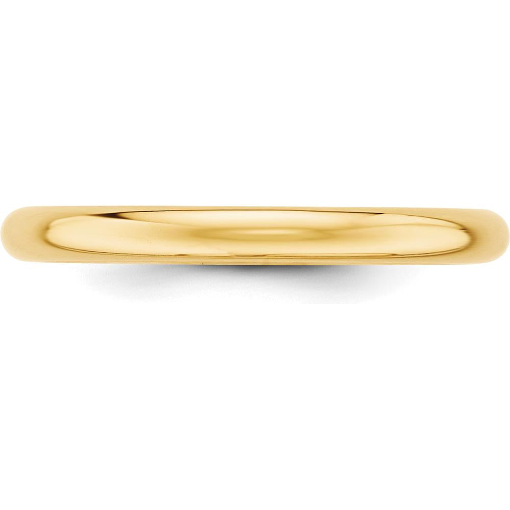 14K Yellow Gold 2.5mm Half Round Wedding Band - Size 4.5 by Luciano & Cie