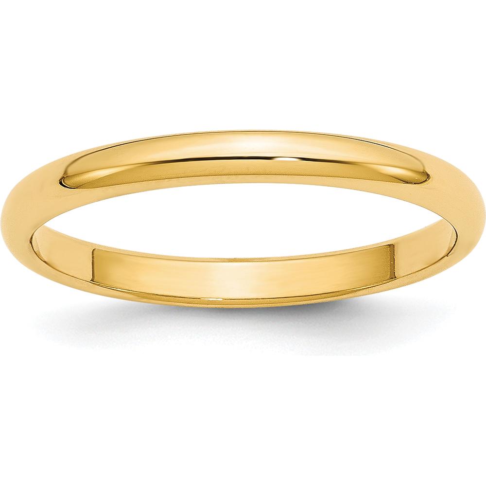 14K Yellow Gold 2.5mm Half Round Wedding Band - Size 8 by Luciano & Cie