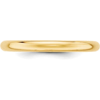 14K Yellow Gold 2.5mm Half Round Wedding Band - Size 8 by Luciano & Cie