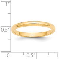 14K Yellow Gold 2.5mm Half Round Wedding Band - Size 8 by Luciano & Cie