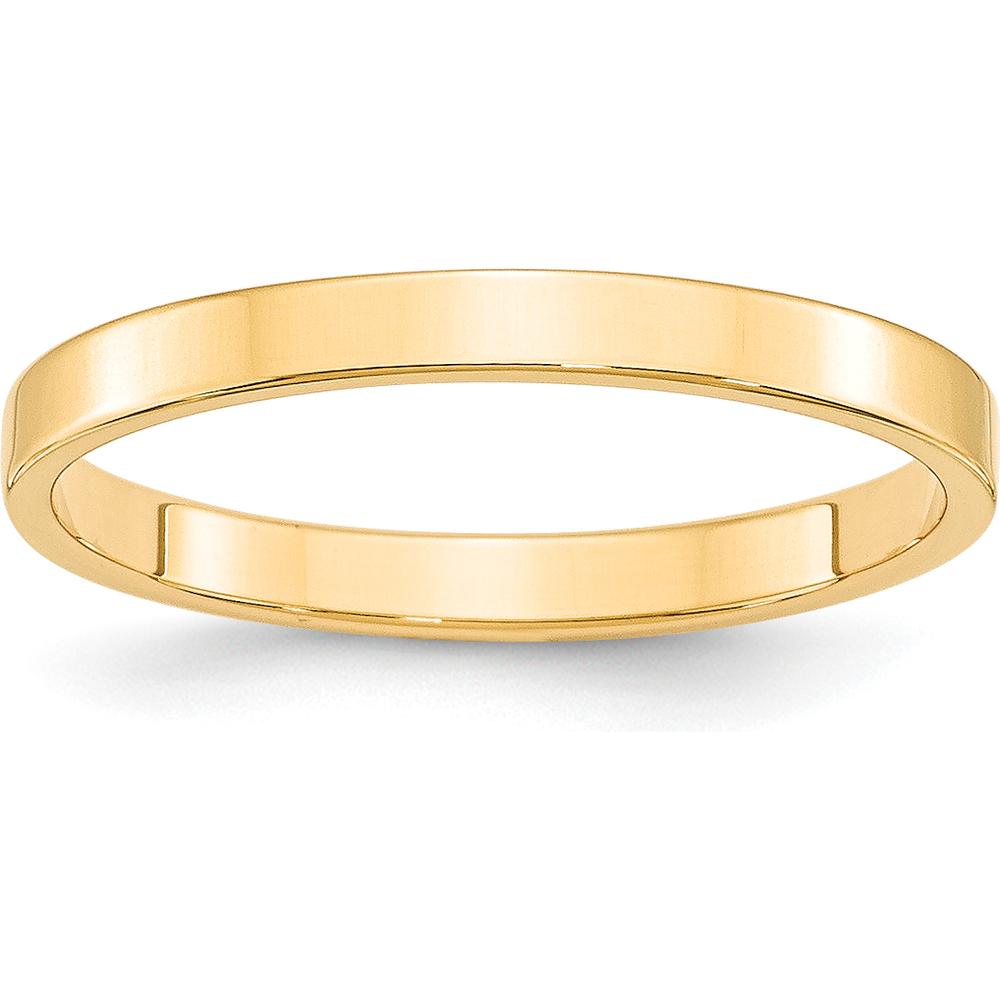 14K Yellow Gold 2.5mm Lightweight Flat Wedding Band - Size 5.5 by Luciano & Cie