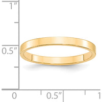 14K Yellow Gold 2.5mm Lightweight Flat Wedding Band - Size 5.5 by Luciano & Cie