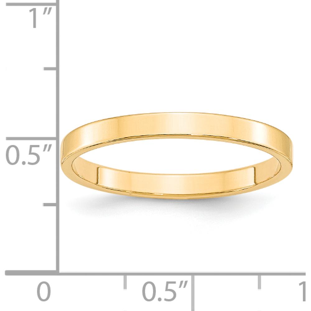 14K Yellow Gold 2.5mm Lightweight Flat Wedding Band - Size 6 by Luciano & Cie