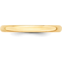 14K Yellow Gold 2.5mm Lightweight Half Round Wedding Band - Size 6.5 by Luciano & Cie