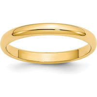 14K Yellow Gold 2.5mm Lightweight Half Round Wedding Band - Size 7.5 by Luciano & Cie