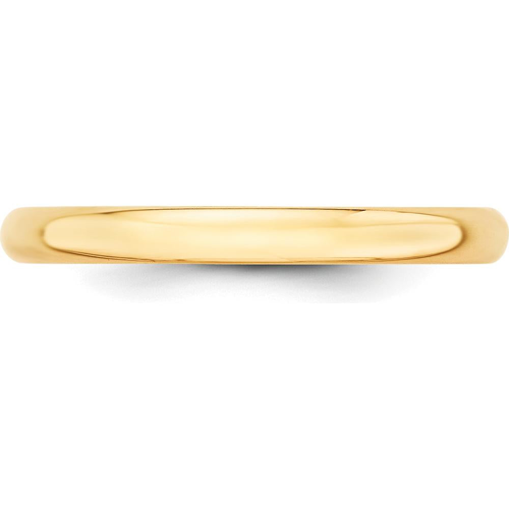 14K Yellow Gold 2.5mm Lightweight Half Round Wedding Band Size 8.5 by Luciano & Cie