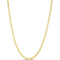 14K Yellow Gold 2.5mm Polished Bismark Chain Necklace - 16" by Orozza Fine Jewelry
