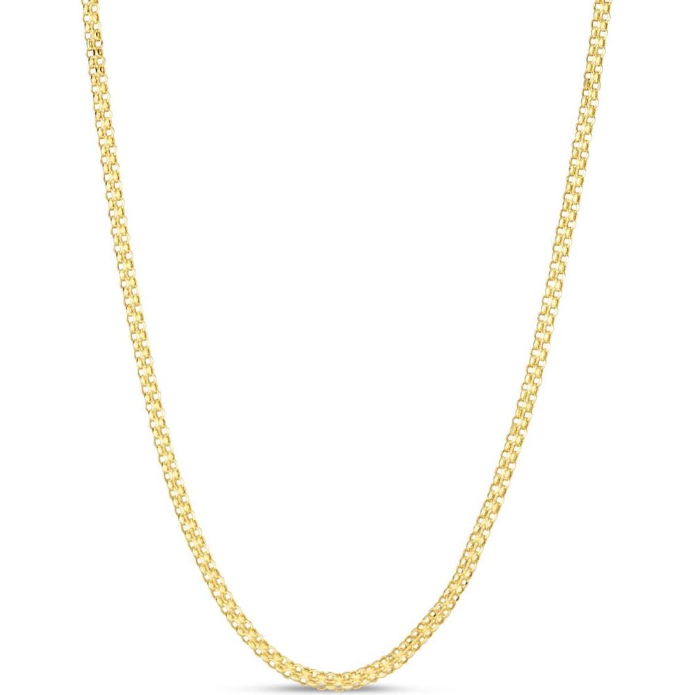 14K Yellow Gold 2.5mm Polished Bismark Chain Necklace - 16" by Orozza Fine Jewelry