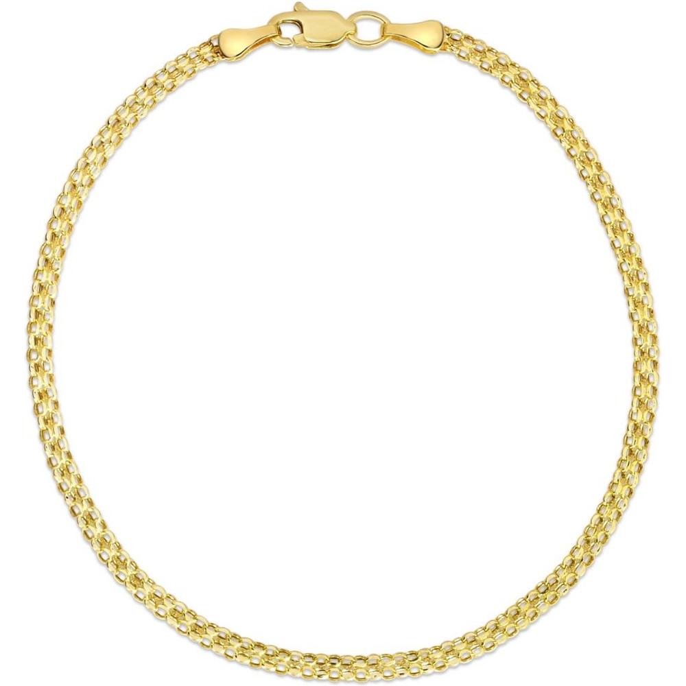 14K Yellow Gold 2.5mm Polished Bismark Chain Necklace - 16" by Orozza Fine Jewelry